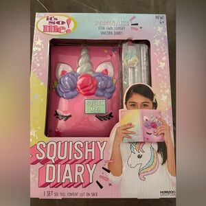 Pink Unicorn Squishy Diary Set